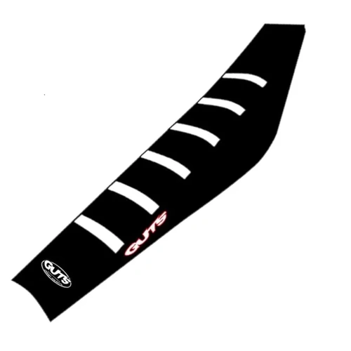 GUTS RACING KTM SX / SXF 23-27 EXC / EXCF 24-27 GRIPPER RIBBED WHITE / BLACK  / BLACK SEAT COVER