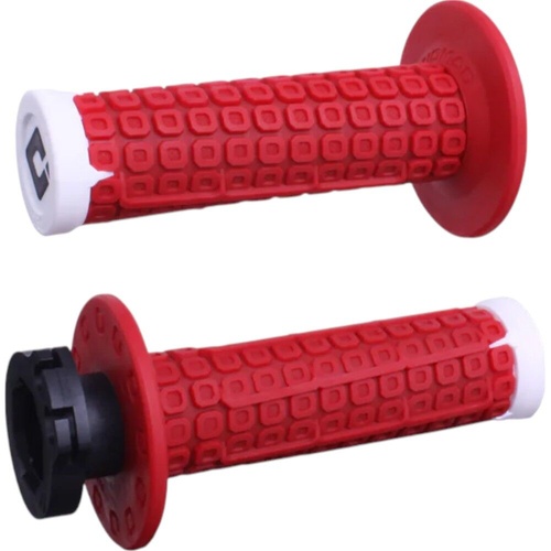 ODI V2 NOMAD D3O RED / WHITE 2T / 4T LOCK ON GRIPS