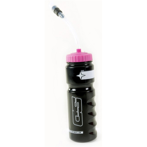 SD WATER BOTTLE BLACK/ PINK WITH STRAW