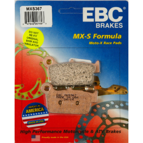 EBC BRAKES KAWI/SUZUKI YAMAHA MXS SINTERED REAR BRAKE PAD SET