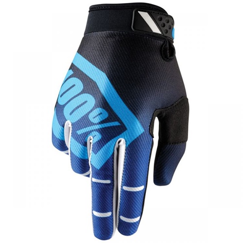 100% PERCENT RIDEFIT CORPO BLUE GLOVES - SM