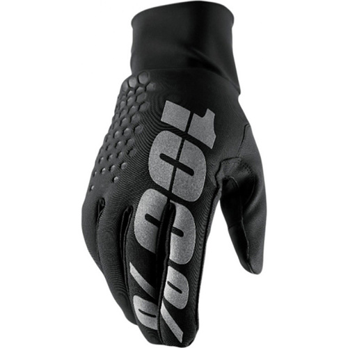 100% PERCENT HYDRMATIC BRISKER BLACK GLOVES - SM