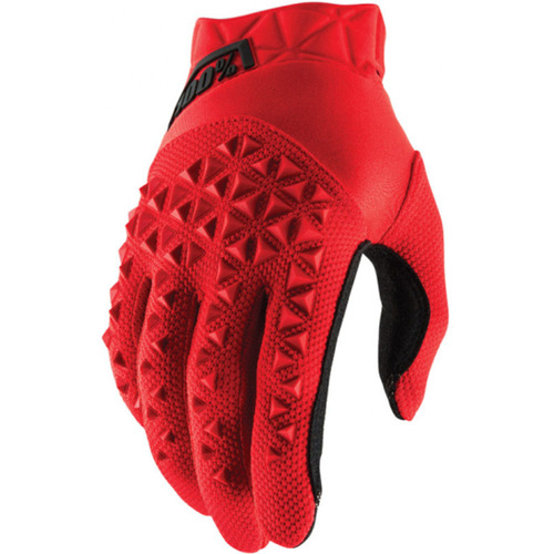 100% PERCENT AIRMATIC RED / BLACK KIDS GLOVES - MD