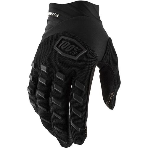 100% PERCENT AIRMATIC BLACK / CHARCOAL KIDS GLOVES - SM