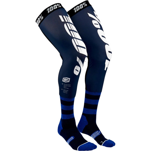 100% PERCENT REV WHITE / NAVY KNEE BRACE SOCKS - SM/MD
