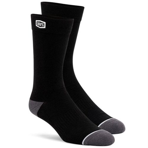 100% CASUAL SOLID BLACK SOCKS - SM/MD
