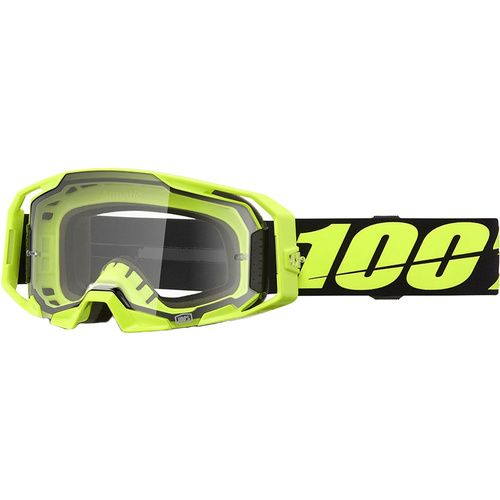 100% PERCENT ARMATIC NEON YELLOW CLEAR GOGGLES