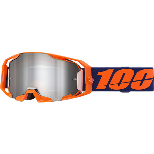 100% PERCENT ARMATIC NEON ORANGE SILVER MIRROR GOGGLES