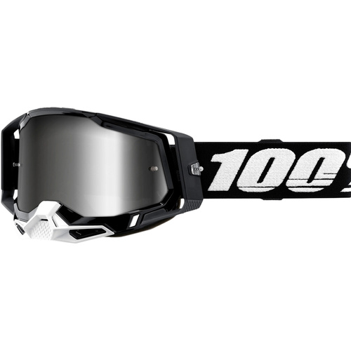 100% PERCENT RACECRAFT 2 BLACK/SILVER MIRROR GOGGLES