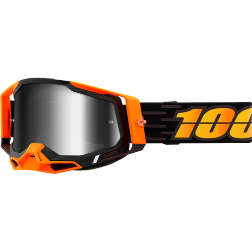 100% PERCENT RACECRAFT 2 COSTUME 2 SILVER MIRROR GOGGLES