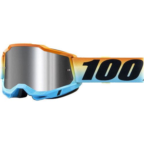 100% PERCENT ACCURI 2 SUNSET FLASH SILVER GOGGLES