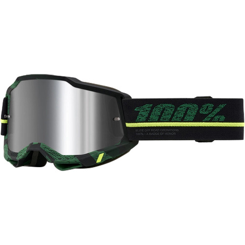 100% PERCENT ACCURI 2 OVERLORD FLASH SILVER GOGGLES