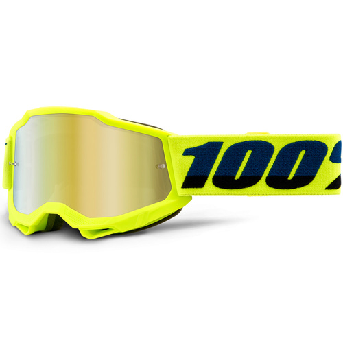 100% PERCENT ACCURI 2 YOUTH YELLOW GOLD MIRROR GOGGLES