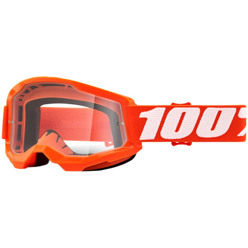 100% PERCENT STRATA 2 ORANGE CLEAR GOGGLES