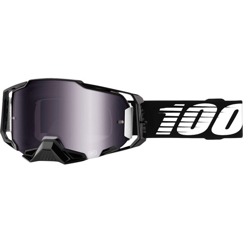 100% PERCENT ARMEGA BLACK SILVER FLASH MIRROR GOGGLES