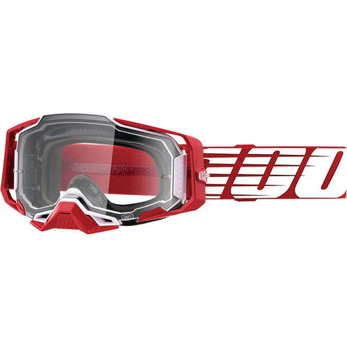 100% PERCENT ARMEGA OVERSIZED DEEP RED CLEAR GOGGLES