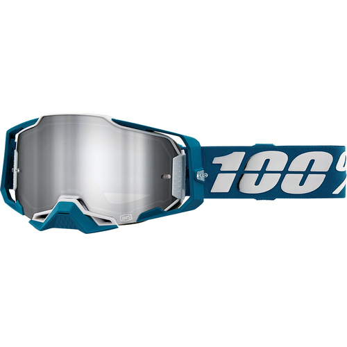 100% PERCENT ARMEGA ALBAR FLASH SILVER GOGGLES