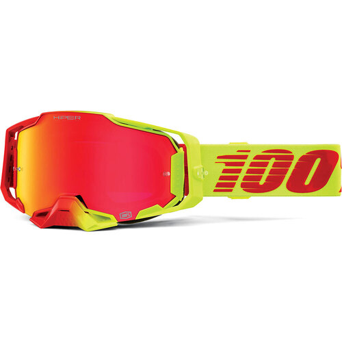 100% PERCENT ARMEGA SOLARIS HIPER RED MIRROR GOGGLES