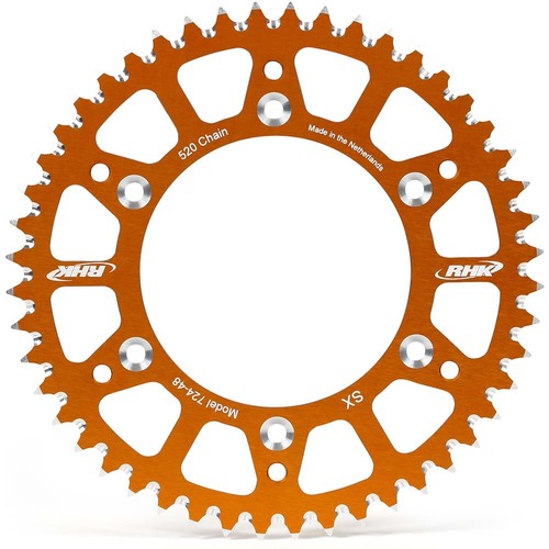 RHK KTM 50 SX 14-23 HUSQVARNA TC50 17-23 WARRIOR ALLOY ORANGE REAR SPROCKET - 38T