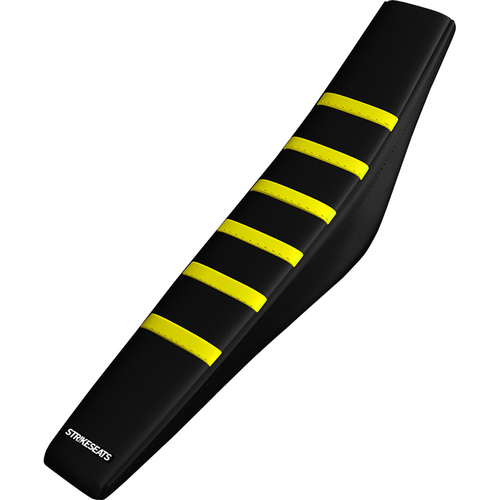 STRIKE SEATS SUZUKI RMZ450 08-17 RMX450Z 10-20 GRIPPER RIBBED YELLOW/BLACK/BLACK SEAT COVER