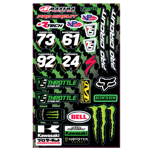 THROTTLE SYNDICATE PRO CIRCUIT TEAM UNIVERSAL DECAL SHEET