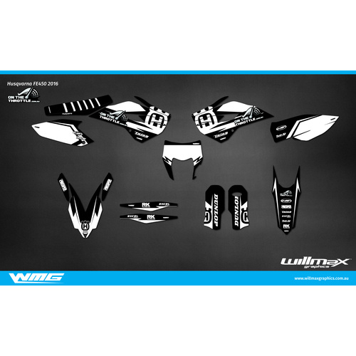 WILLMAX FULL CUSTOM GRAPHICS KIT HUSQVARNA FE450 2016