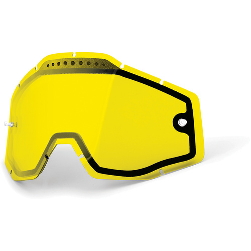 100% RACECRAFT, ACCURI & STRATA YELLOW VENTED DUAL PANE LENS